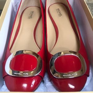 Size 9 1/2 Michael Kors Pauline Mid Pump Red